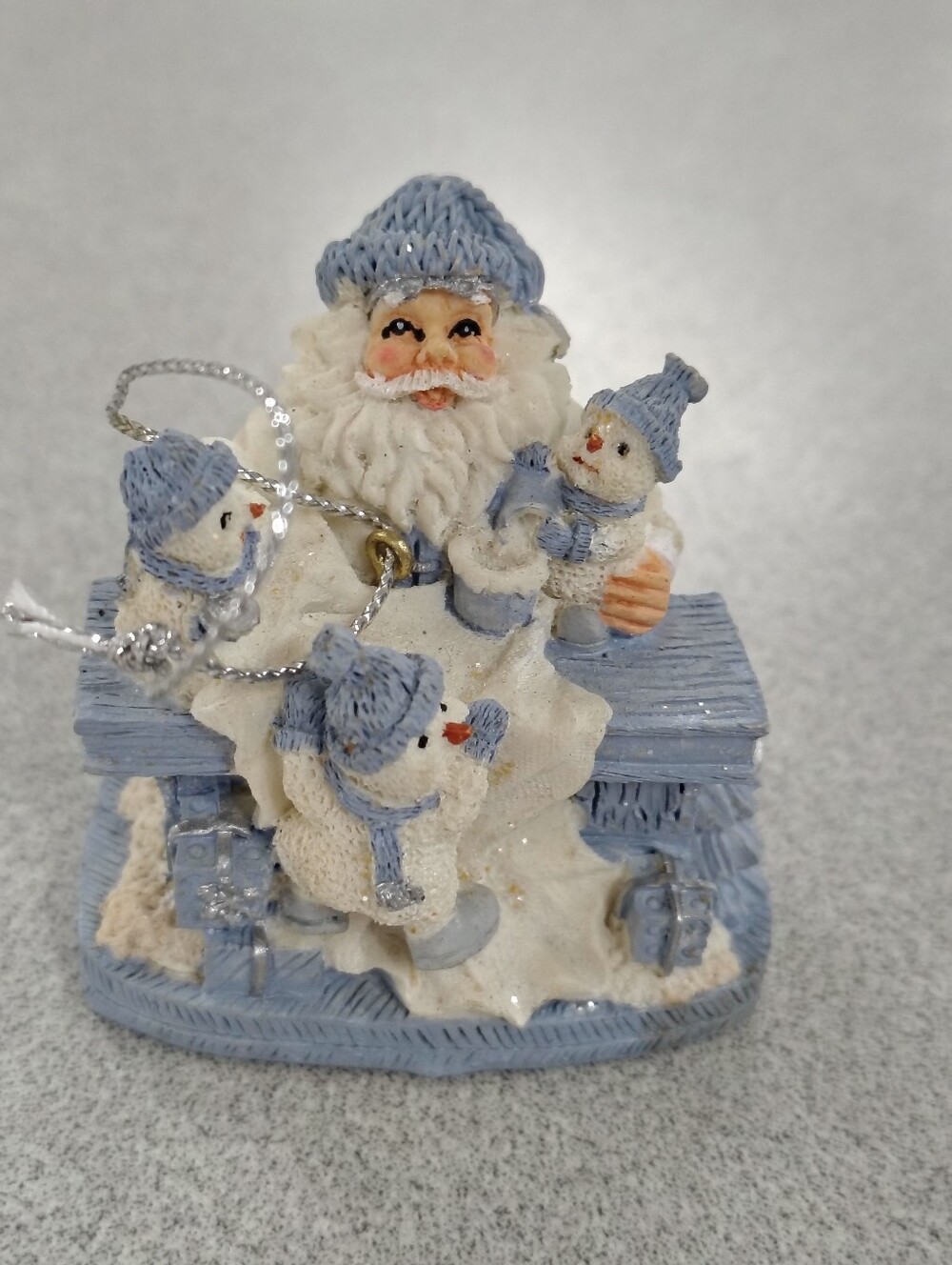 Vintage 1998 Encore Snow Buddies Santa at Desk Ornament Figurine 94289